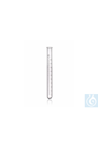 Test tubes, round bottom, graduated, 10 : 0,1 ml, Ø 13 x L 150 mm, with rim, Simax® borosilicate...